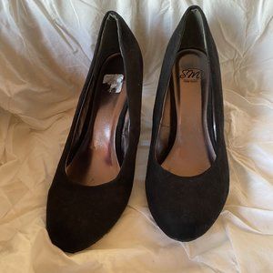Black suede heel